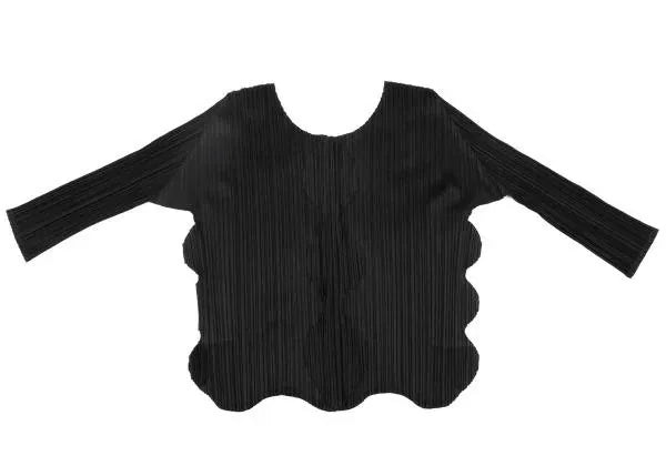Issey Miyake Vintage Black Kelp Pleated Top