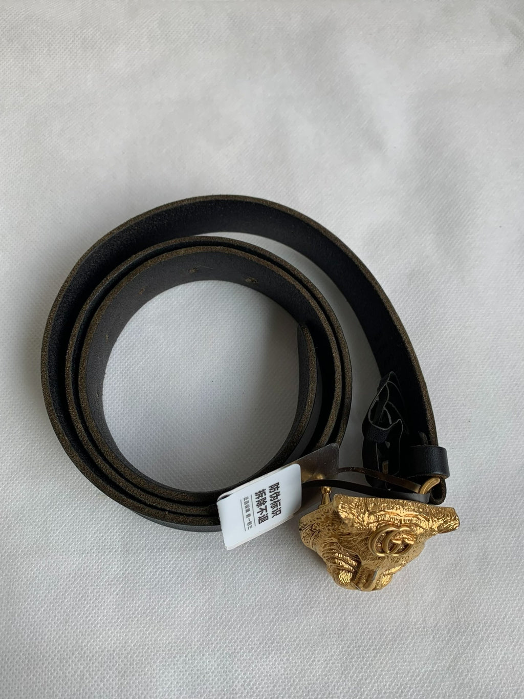Gucci Black Tiger Head Buckle Belt