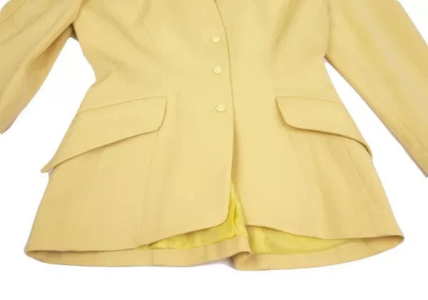 Thierry Mugler Vintage Yellow Cinched Silk Top