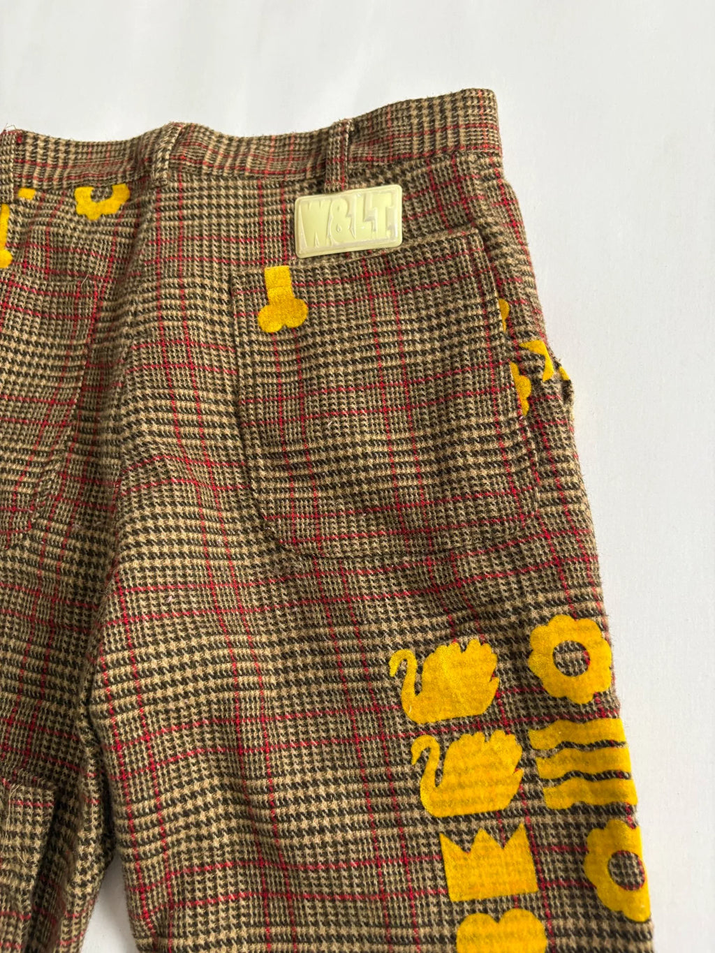 Walter van Beirendonck 1997 showpiece swan plaid pants