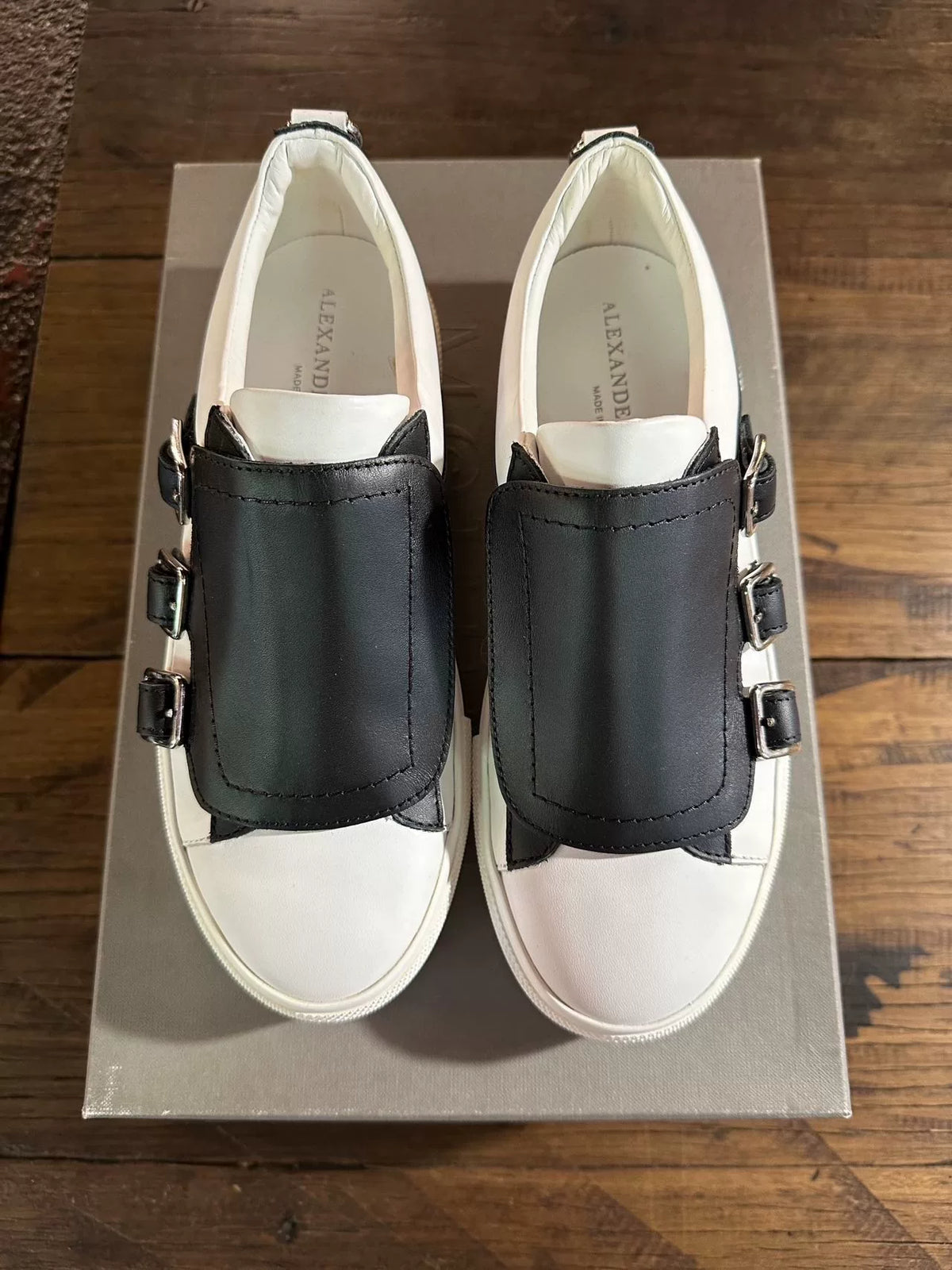 Alexander McQueen SS16 White Triple-Strap Low-Top Sneakers