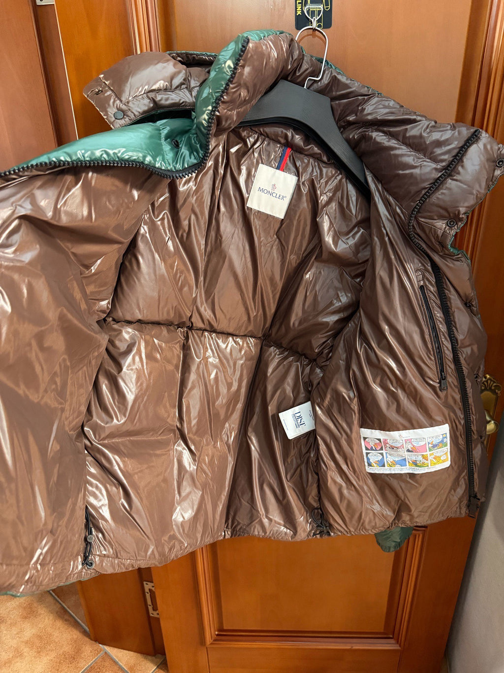 Moncler Parana Green Brown Hooded Down Jacket