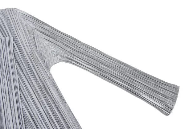 Issey Miyake Vintage Grey Metallic Pleated Cardigan