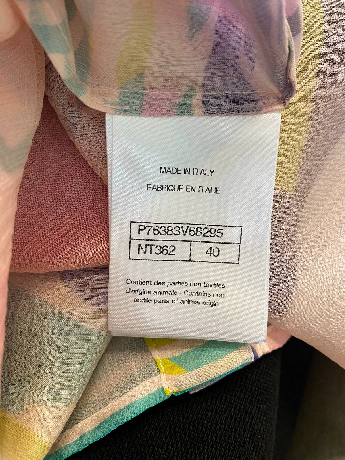 Chanel Multicolor Print Silk Shirt