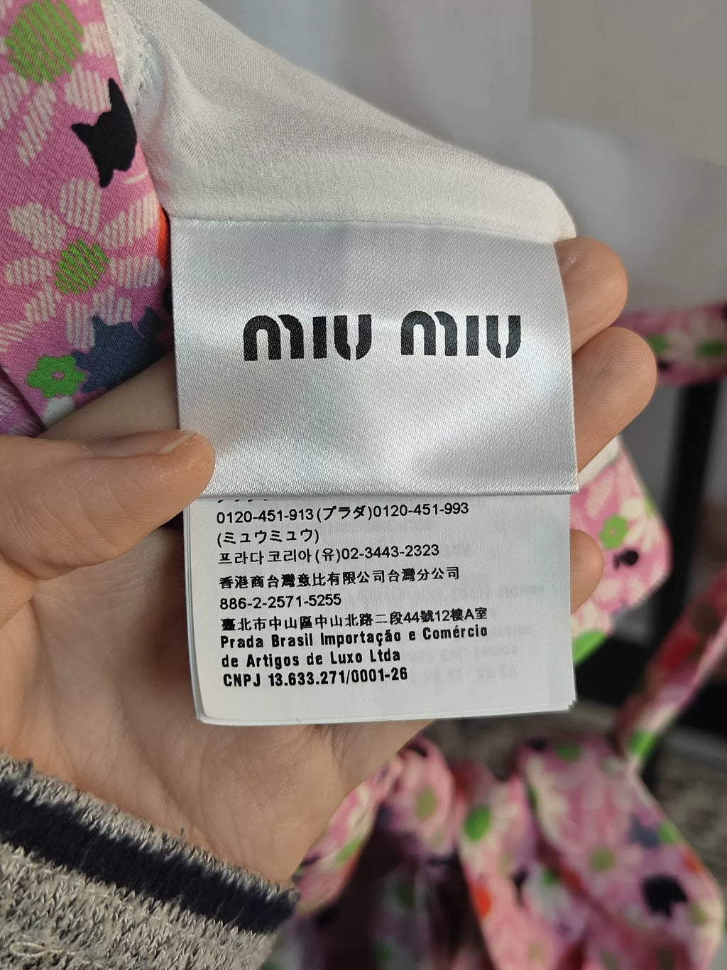 Miu Miu Pink Floral Tie Top