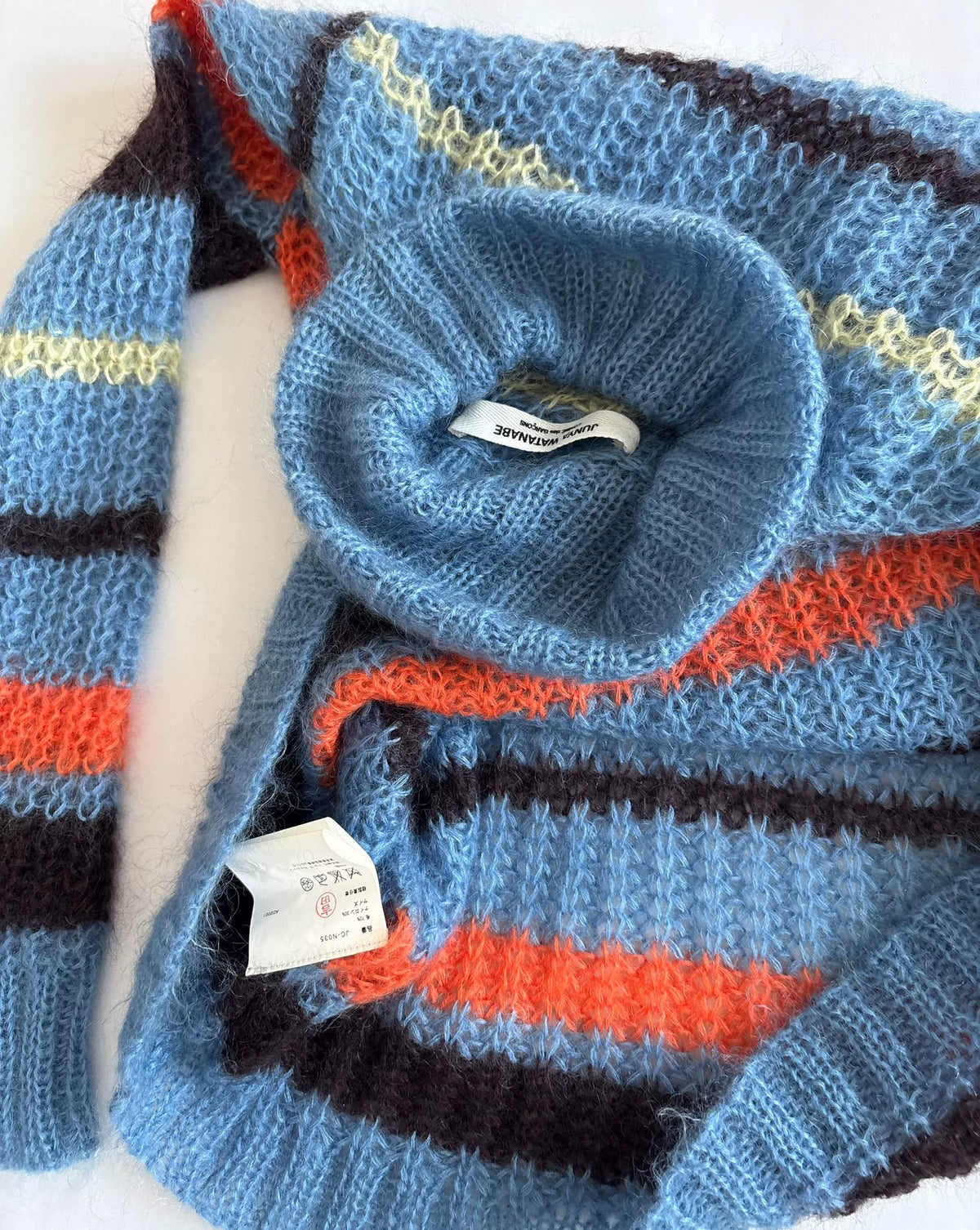 Junya Watanabe Mohair Panel Striped Vintage Knit Sweater