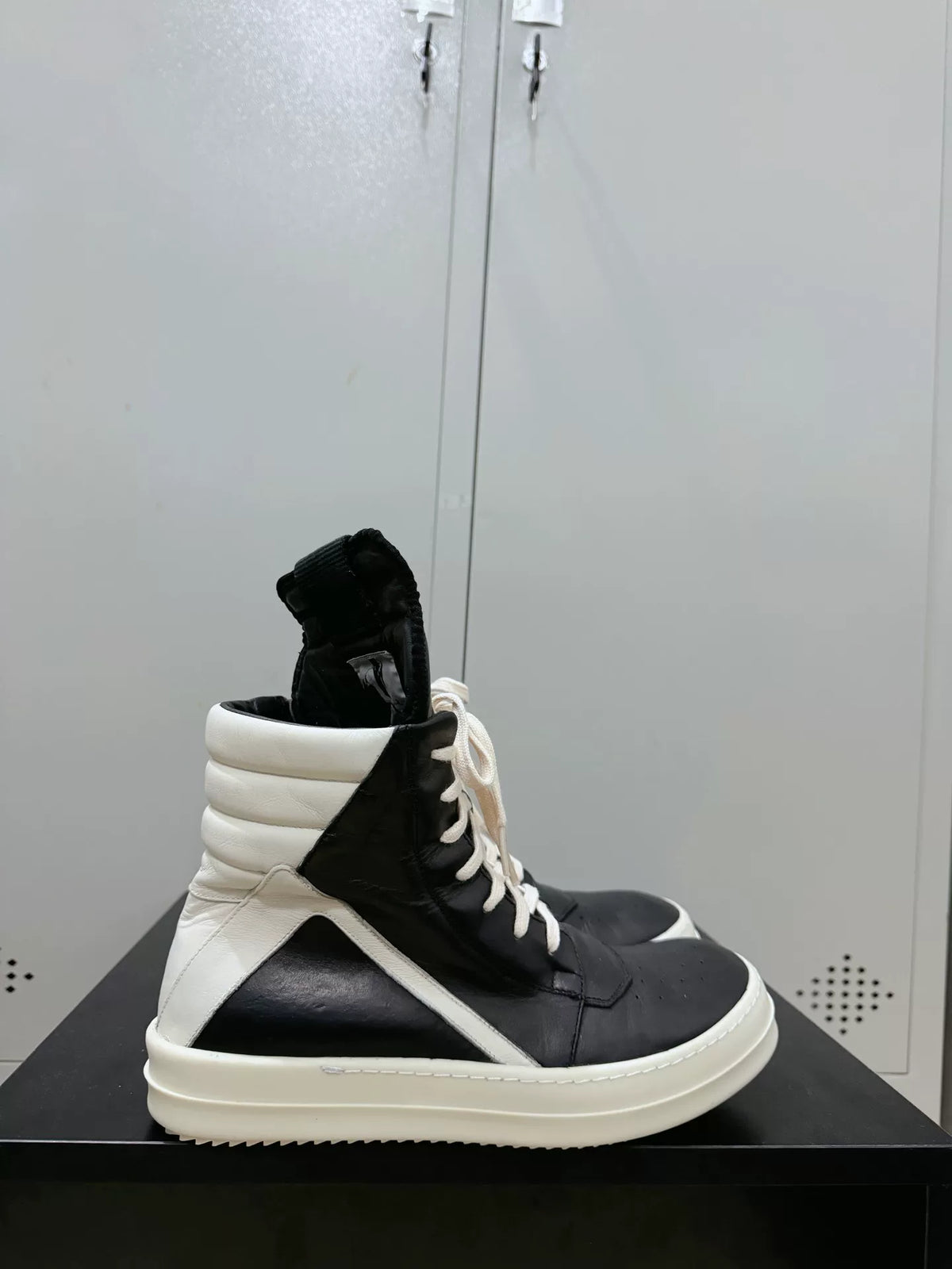 Rick Owens Black and White Inverted-Triangle Sneakers