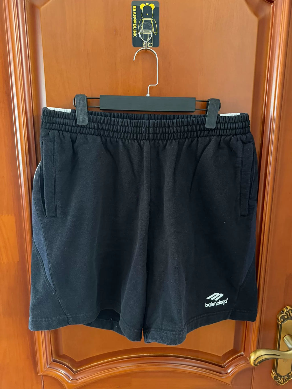 Balenciaga 3B Embroidered Color-Block Shorts