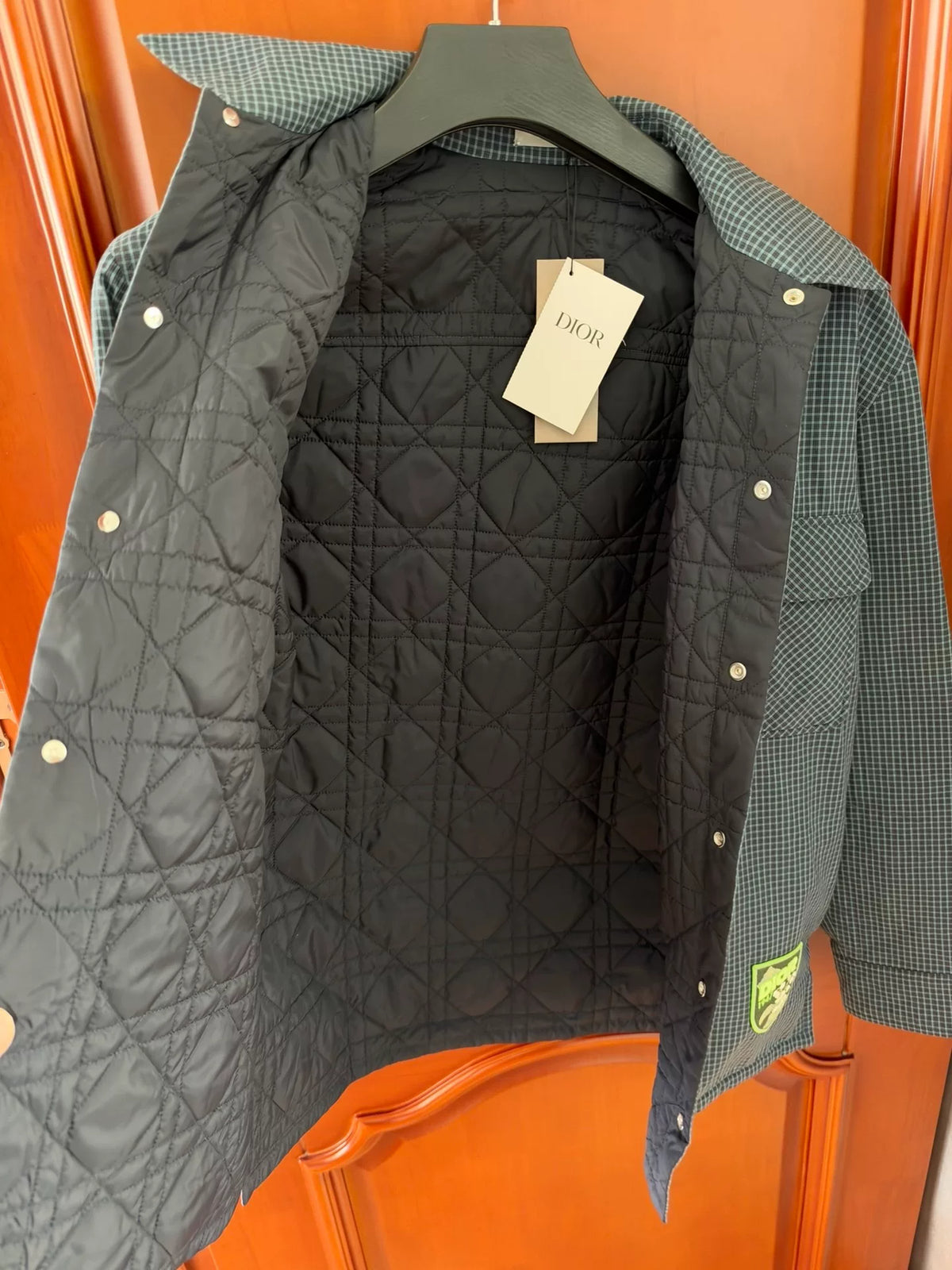 Dior SS26 Navy Blue Plaid Cotton Jacket
