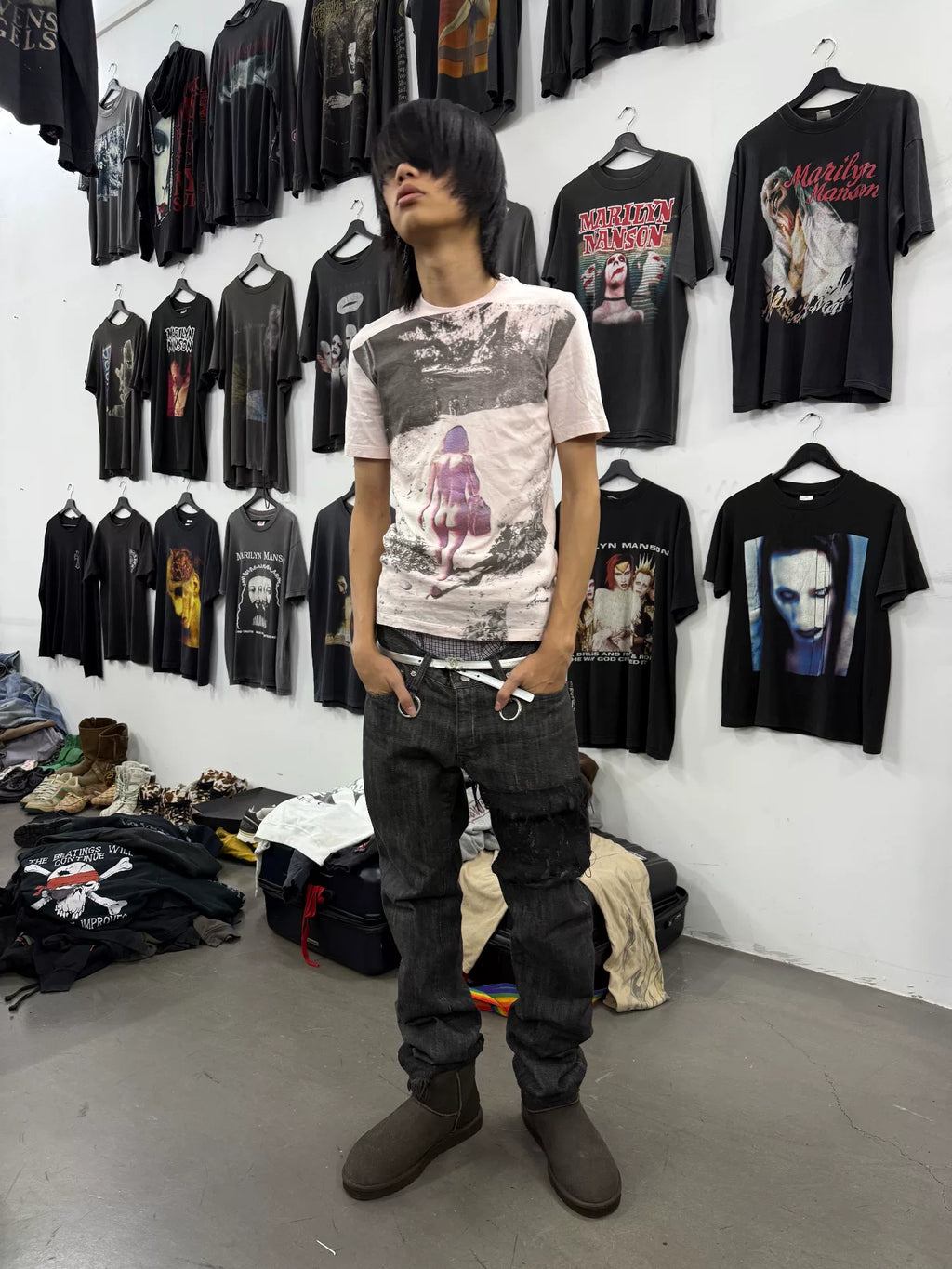 Celine Pink Artistic Portrait Print Short-Sleeve T-Shirt