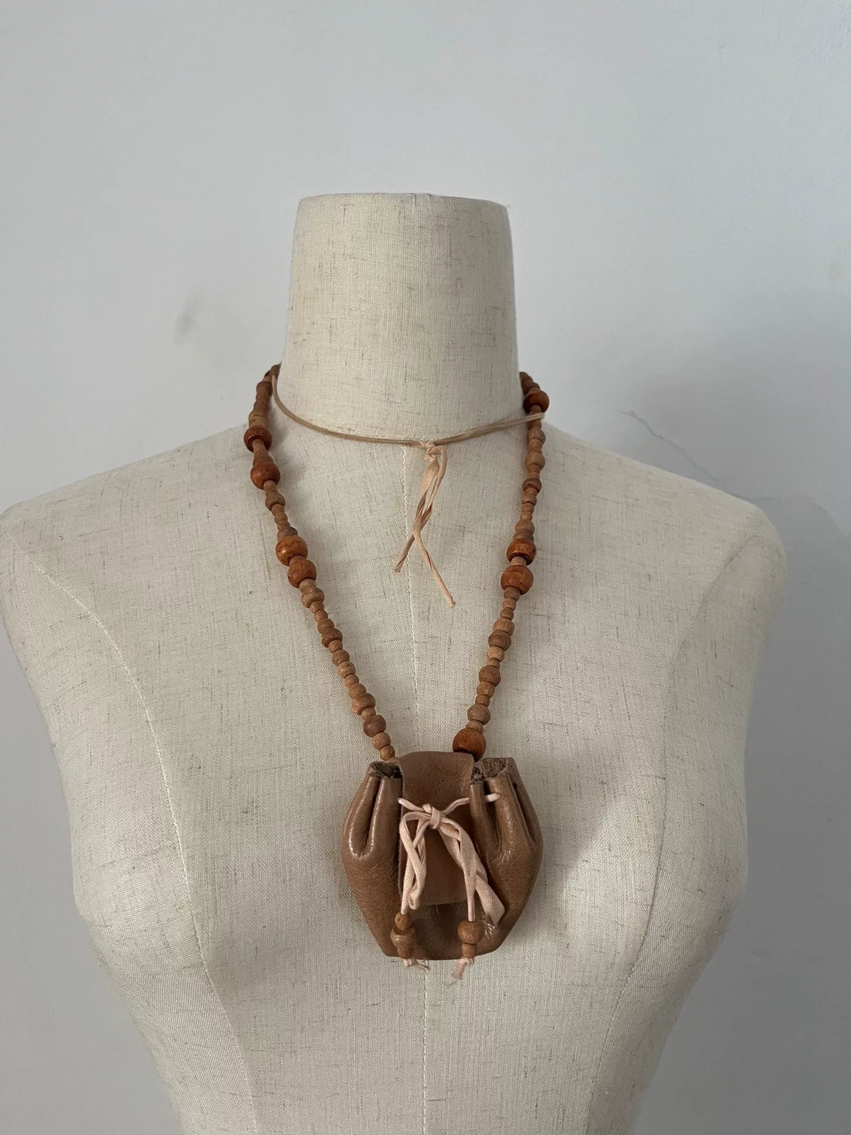 ann demeulemeester necklace wooden beads brown