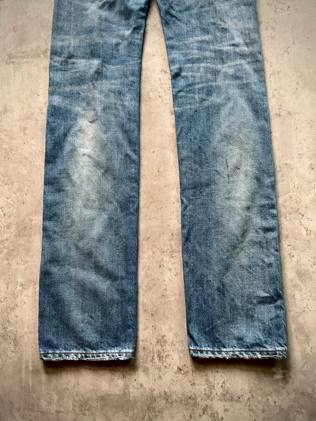 Dior Homme 11SS Blue Washed Distressed Dirty-Dye Jeans