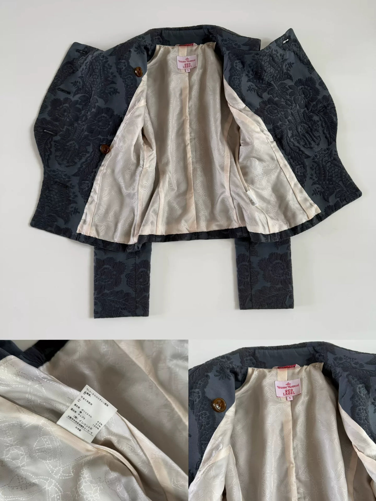 Vivienne Westwood Red Label Vintage Jacquard Asymmetric Short Jacket