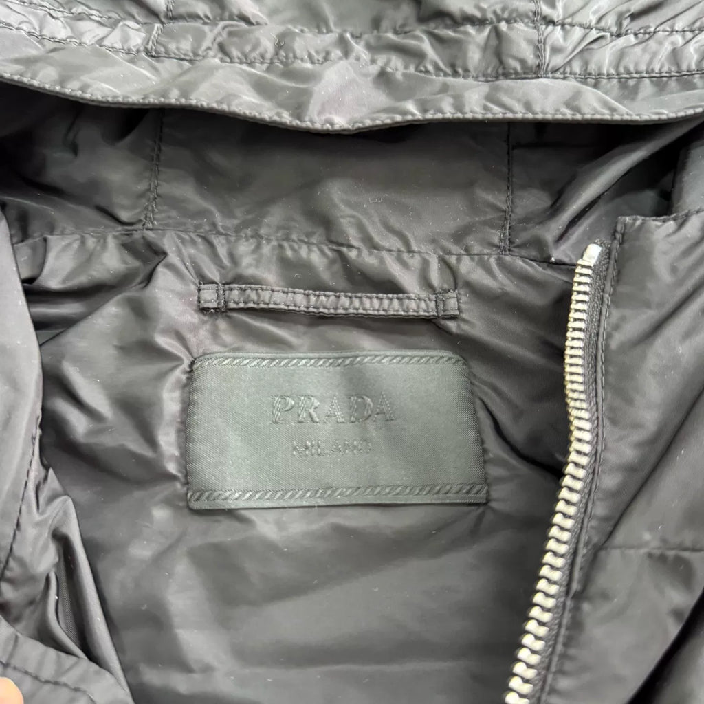 Prada recycled nylon pocket triangle logo hooded jacket