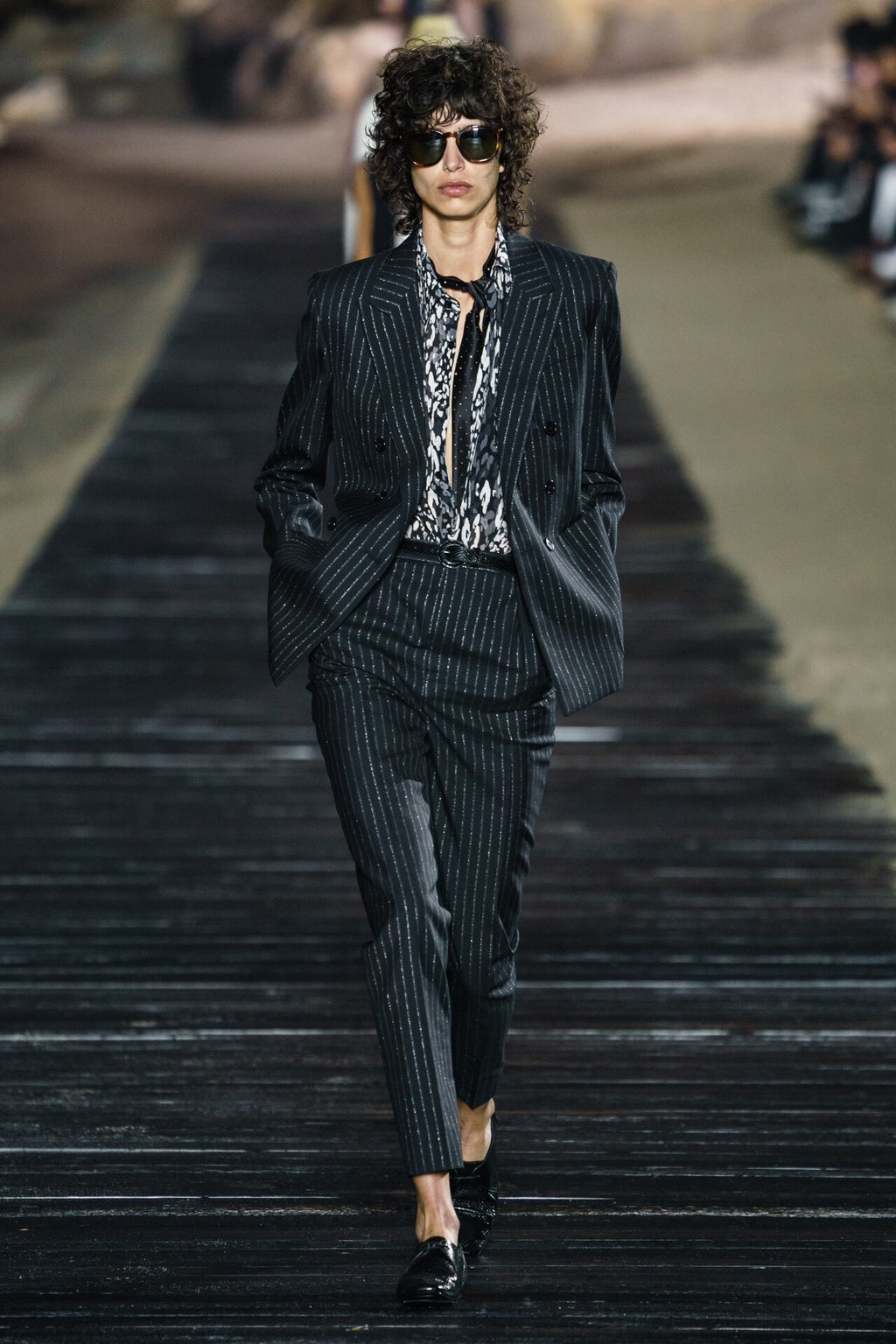 Saint Laurent 20ss Silk Black White Shirt