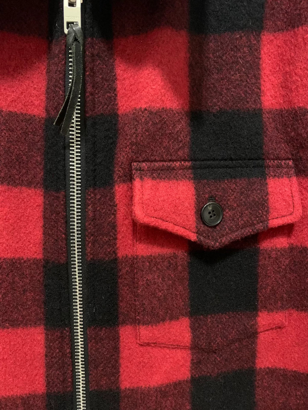 Saint Laurent 13FW Pocket Red Black Plaid Wool Flannel Jacket