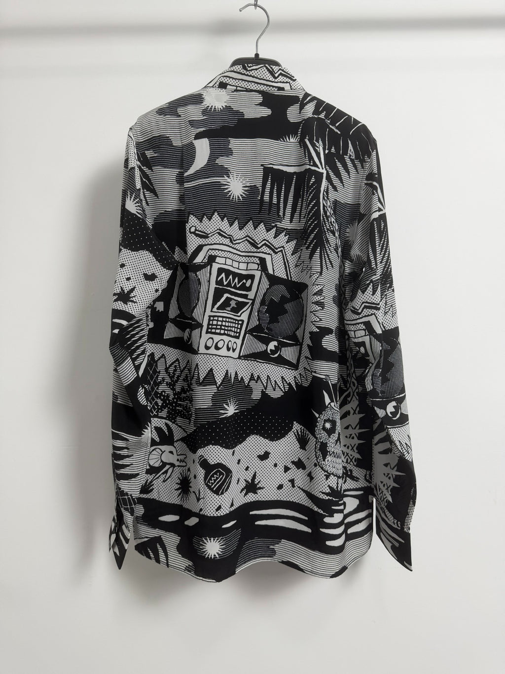 Saint Laurent Paris SS14 Pina Skullada Silk Beach Shirt