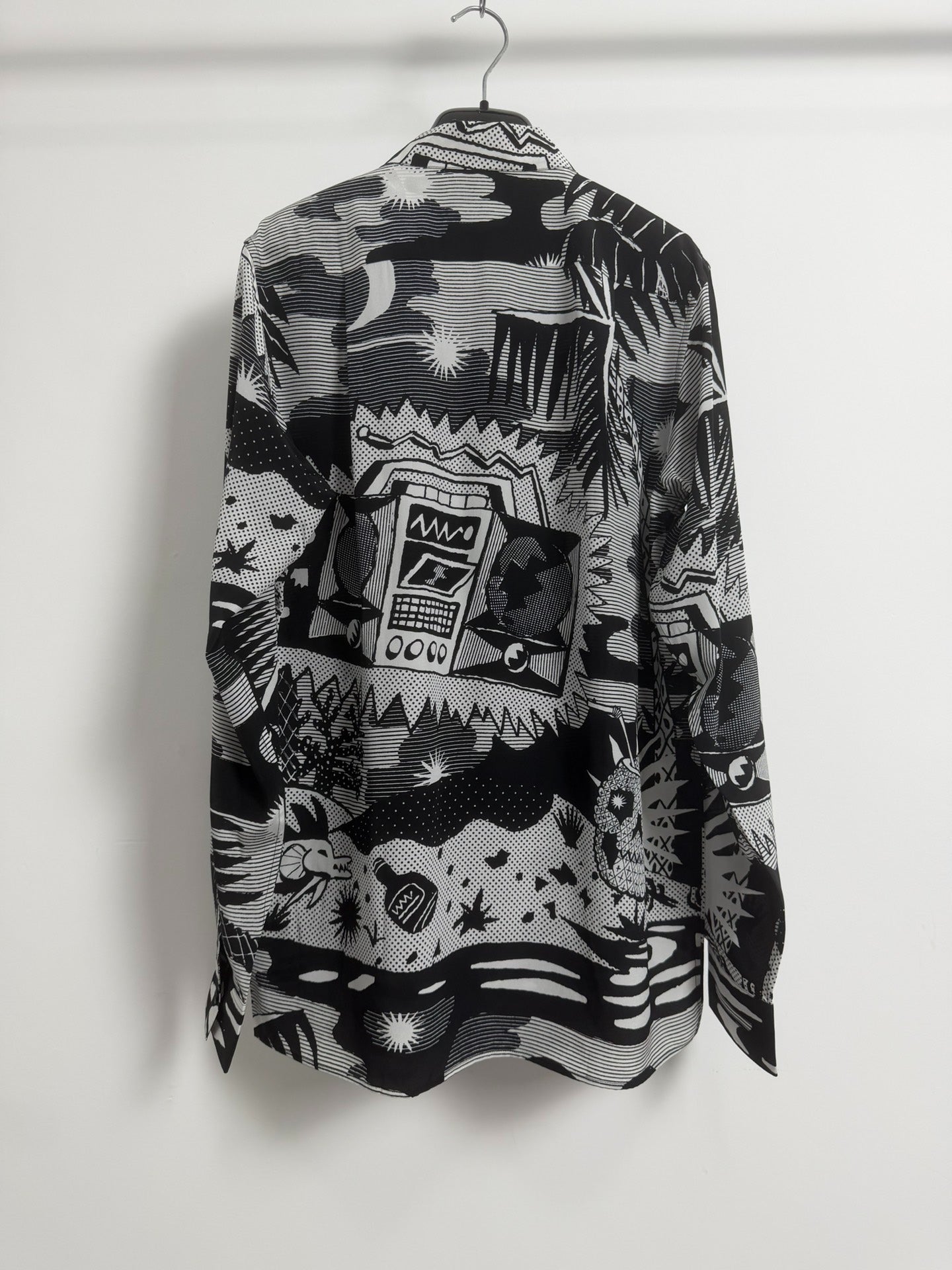 Saint Laurent Paris SS14 Pina Skullada Silk Beach Shirt