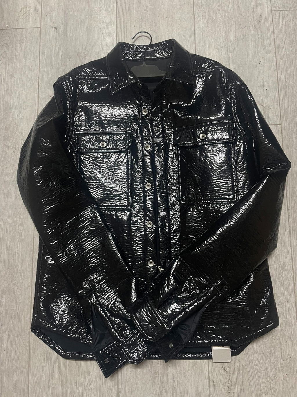 Rick Owens coated fabric varnish effect shirt jacket