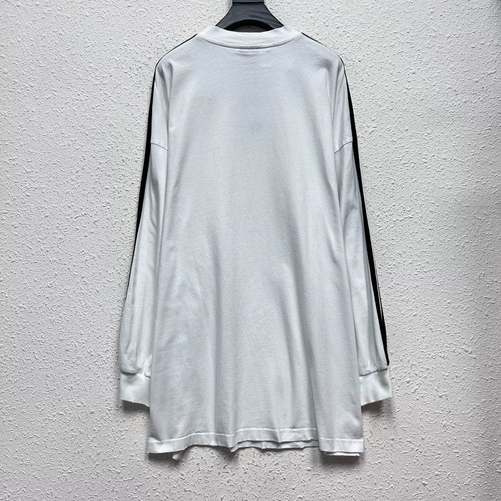 Balenciaga Triple Stripe Distressed Sweater