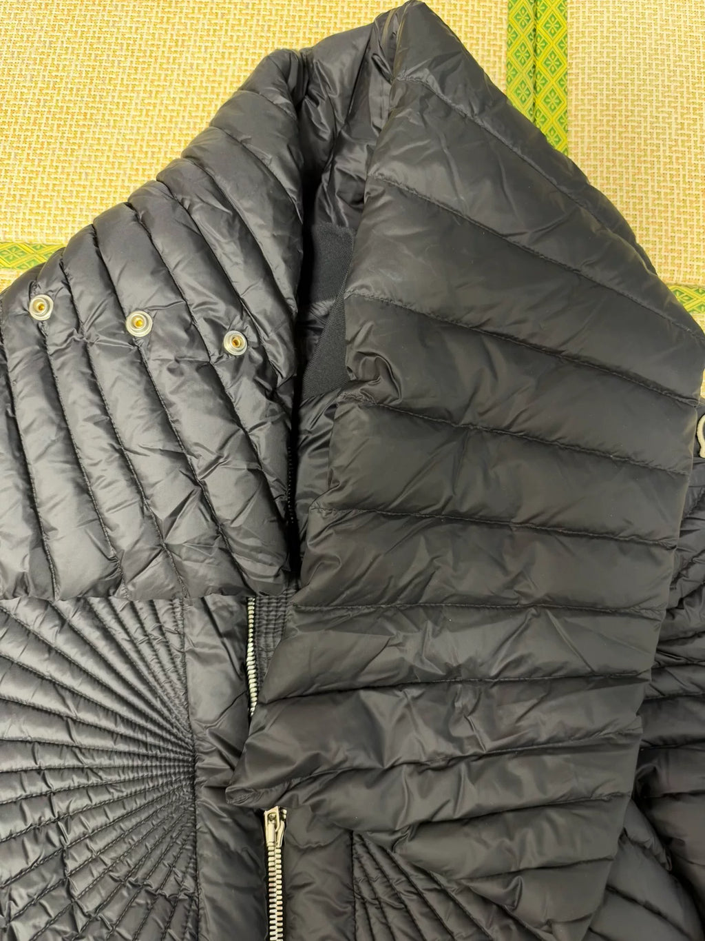 Moncler × Rick Owens Black Ray Scarf Down Jacket