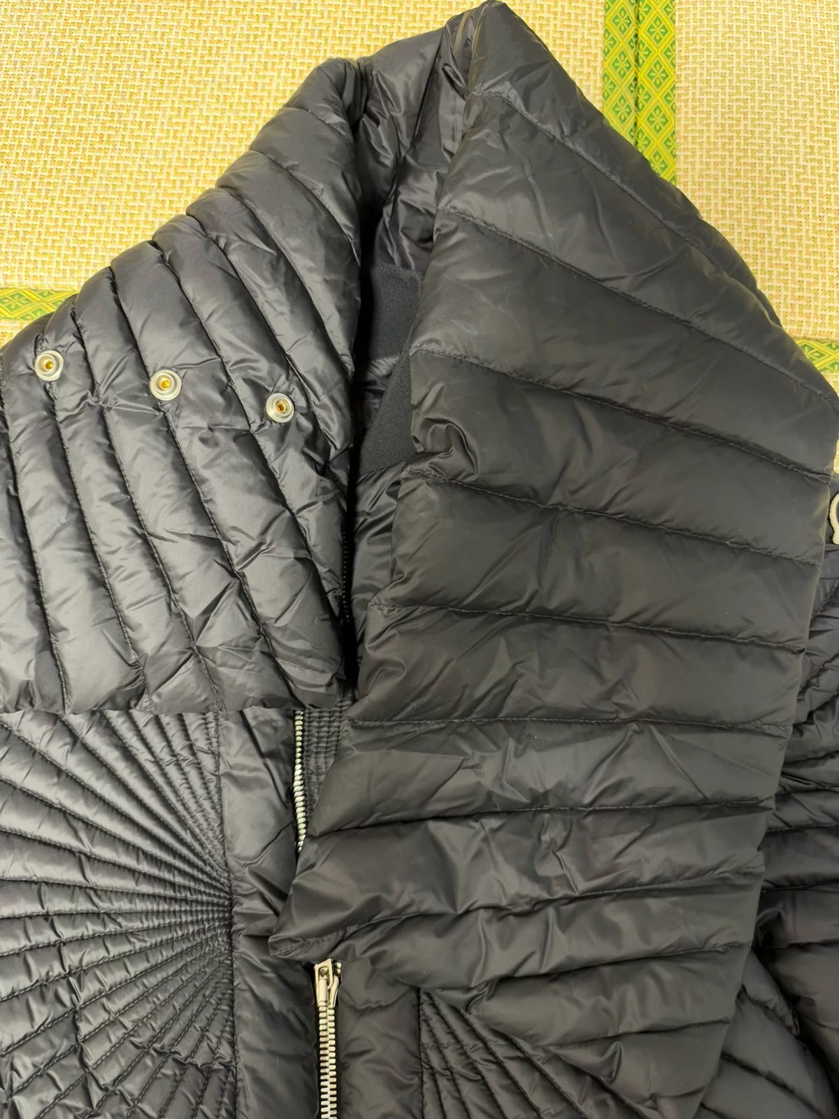 Moncler × Rick Owens Black Ray Scarf Down Jacket