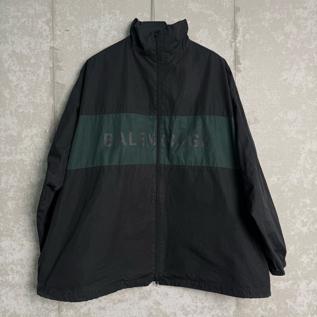 Balenciaga Logo Color-Block Windbreaker