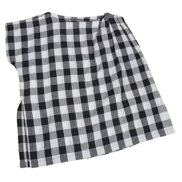 Issey Miyake Vintage Black & White Plaid Top