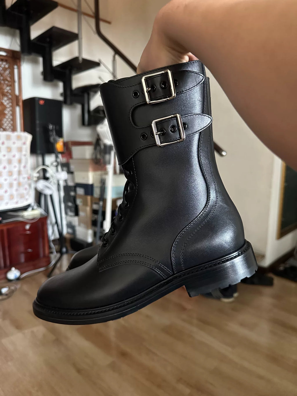 Celine FW22 RA02 ranger combat boots by Hedi Slimane