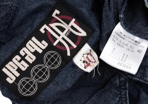Jean Paul Gaultier Indigo Denim Pleated Jacket