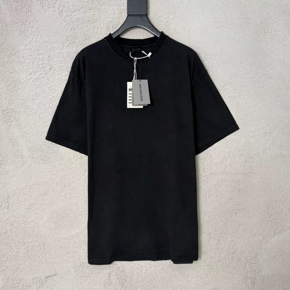 Balenciaga Washed Vintage Crystal Logo Short Sleeve T-Shirt