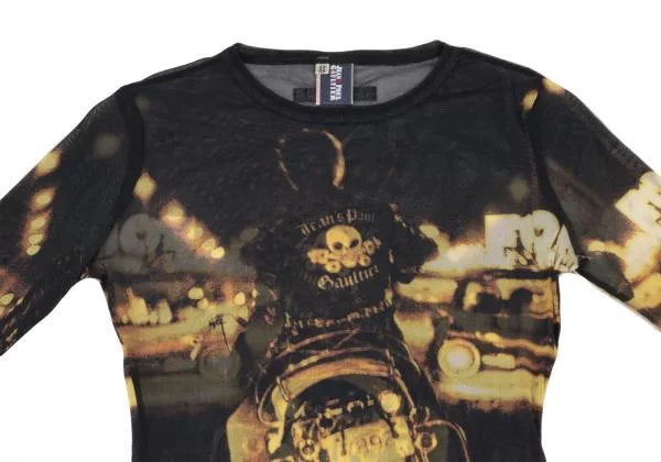Jean Paul Gaultier Vintage Black Portrait Mesh Top