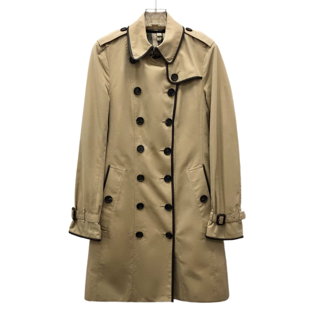 Burberry Brown Collared Double-Breasted Belted Wool Trench Coat