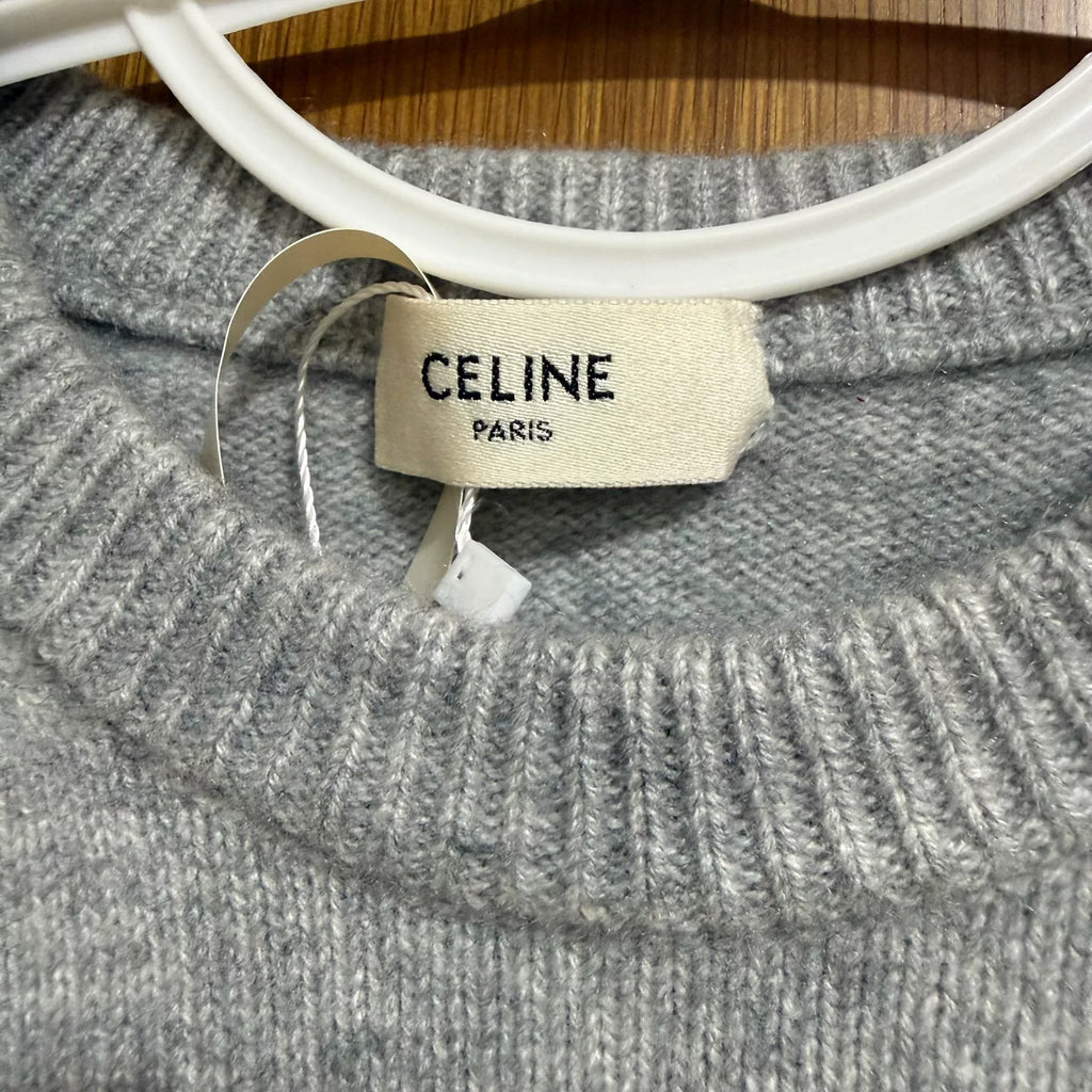 Celine Slogan Logo Mohair Sweater