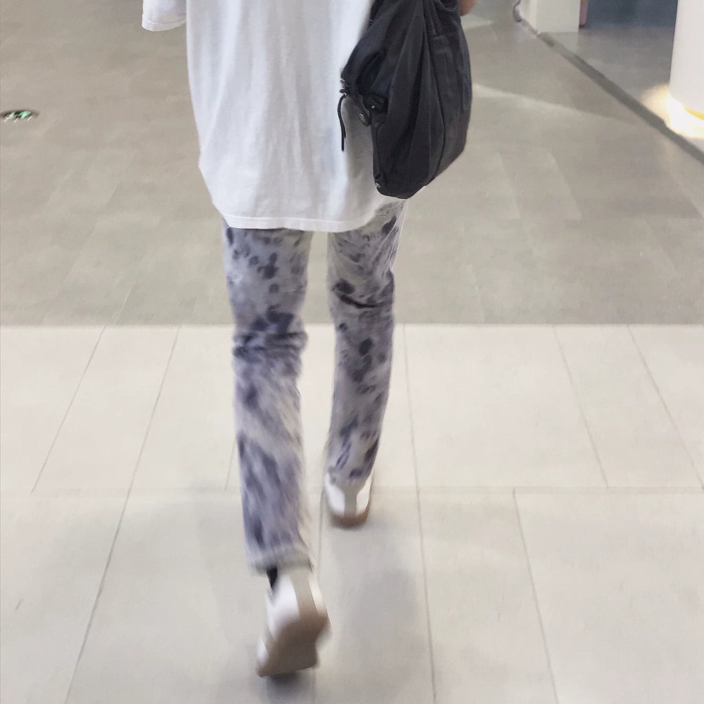 Maison Margiela Oil Stain Drip-Dyed 9‑Inch Jeans