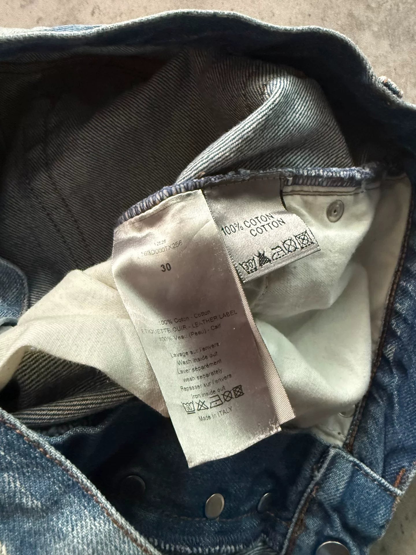Dior Homme 11SS Blue Washed Distressed Dirty-Dye Jeans