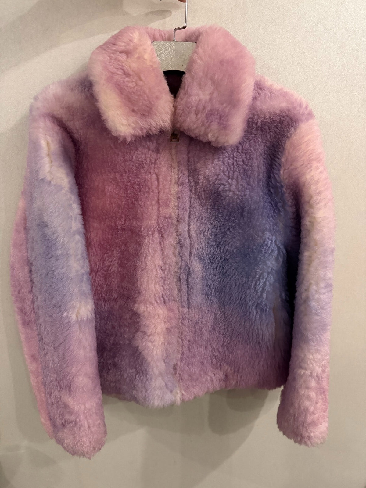 ERL Purple Dyed Fur Jacket