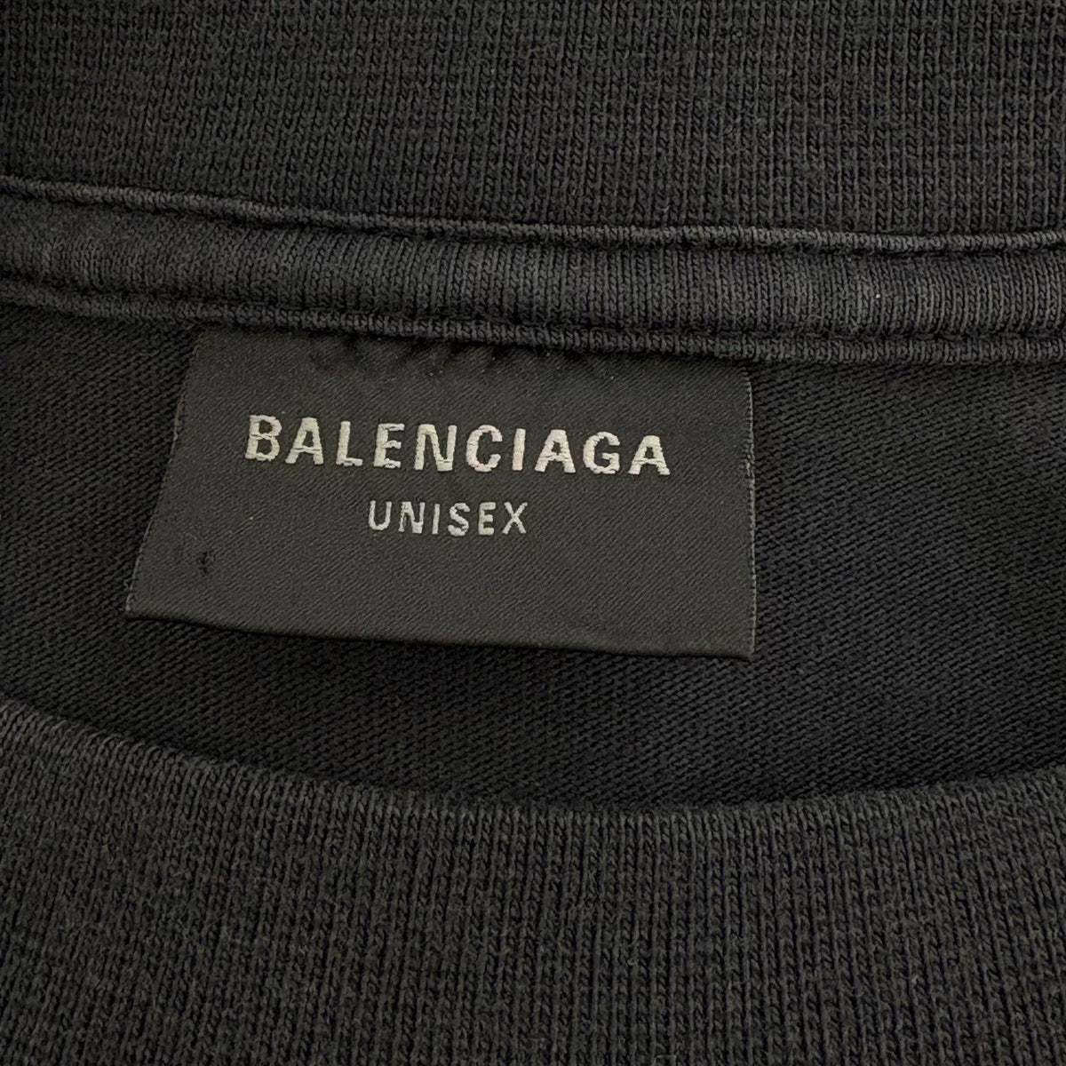 Balenciaga Dark Grey Coconut Graffiti Logo Print Short Sleeve Top