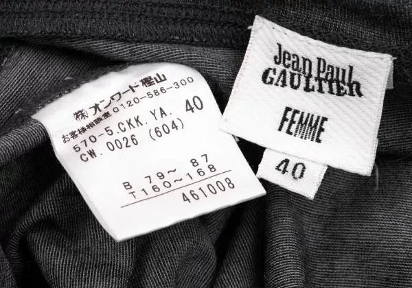 Jean Paul Gaultier Vintage Dark Grey Patterned Top
