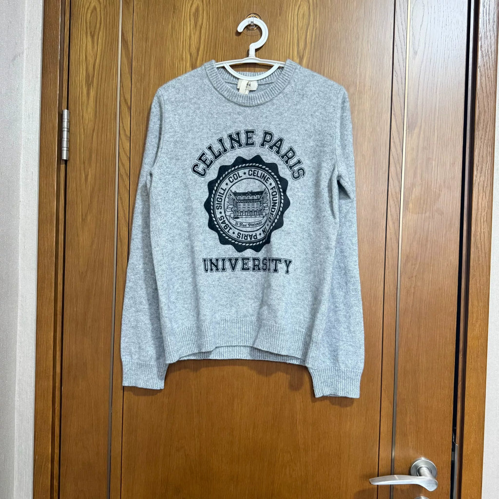 Celine Slogan Logo Mohair Sweater