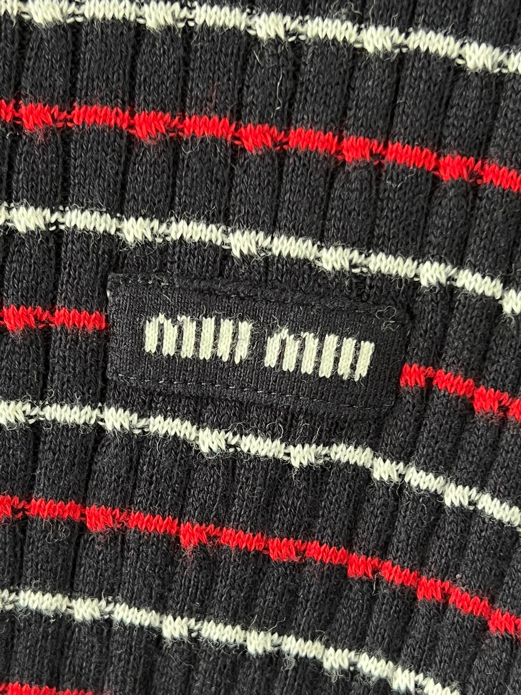 Miu Miu striped sailor collar knit cardigan