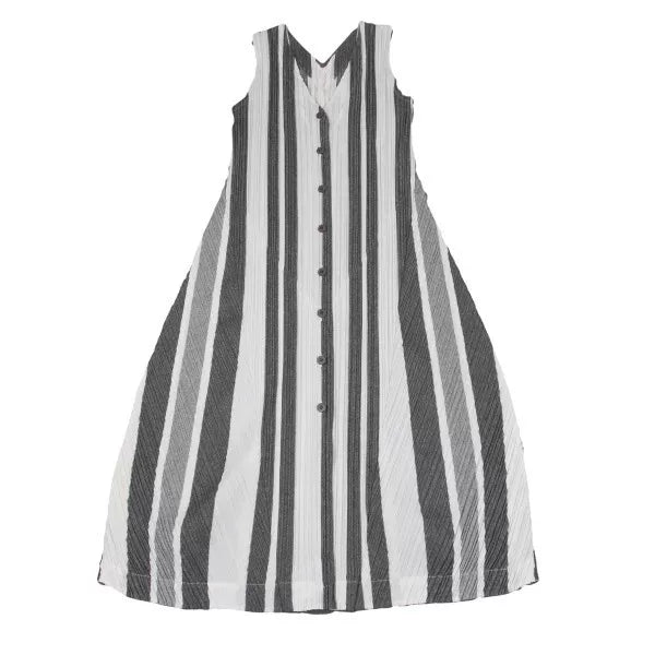 Issey Miyake Vintage Black Striped Pleated Vest