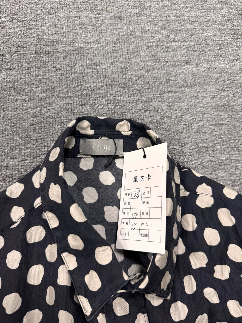 Dior Polka Dot Single-Breasted Collared Silk Shirt