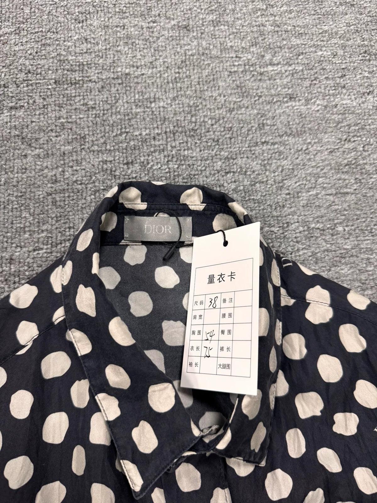 Dior Polka Dot Single-Breasted Collared Silk Shirt