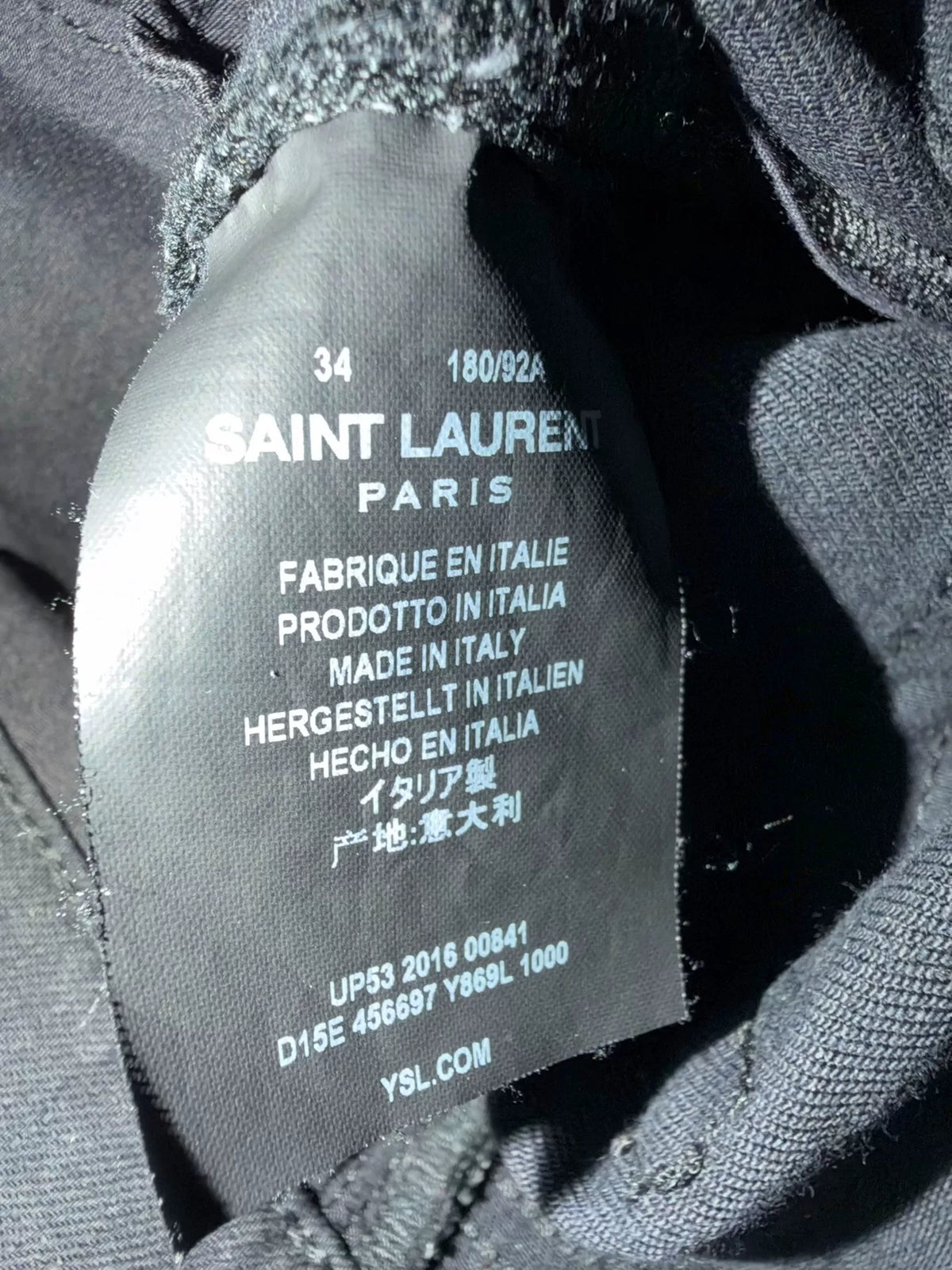 Saint Laurent D02 Black Rivet Distressed Denim Trousers by Hedi Slimane