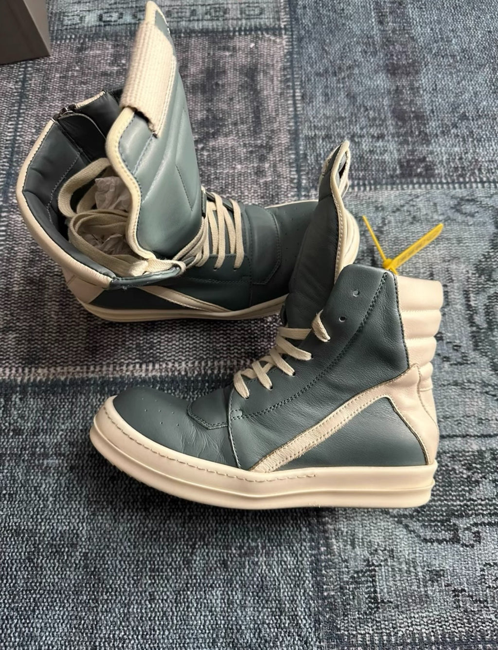 Rick Owens Inverted-Triangle Haze Blue Sneakers