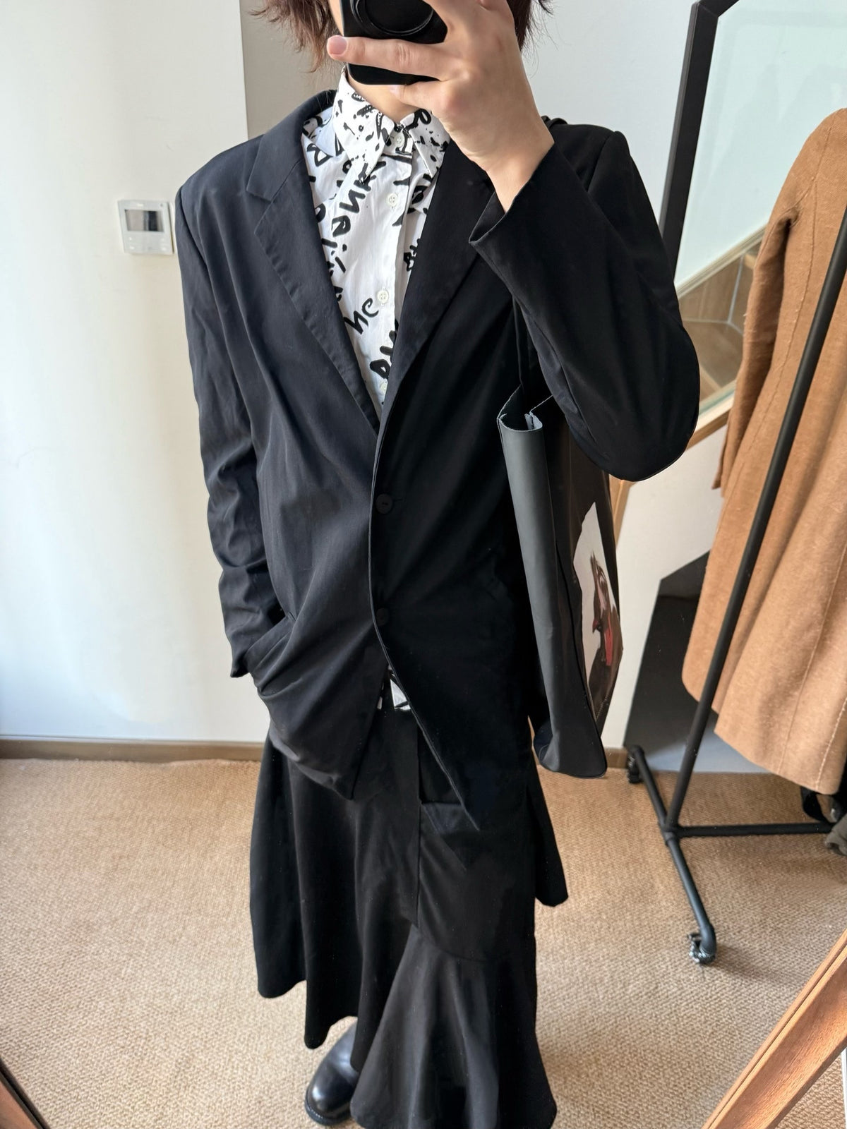 Issey Miyake Padded Shoulder Suit Jacket