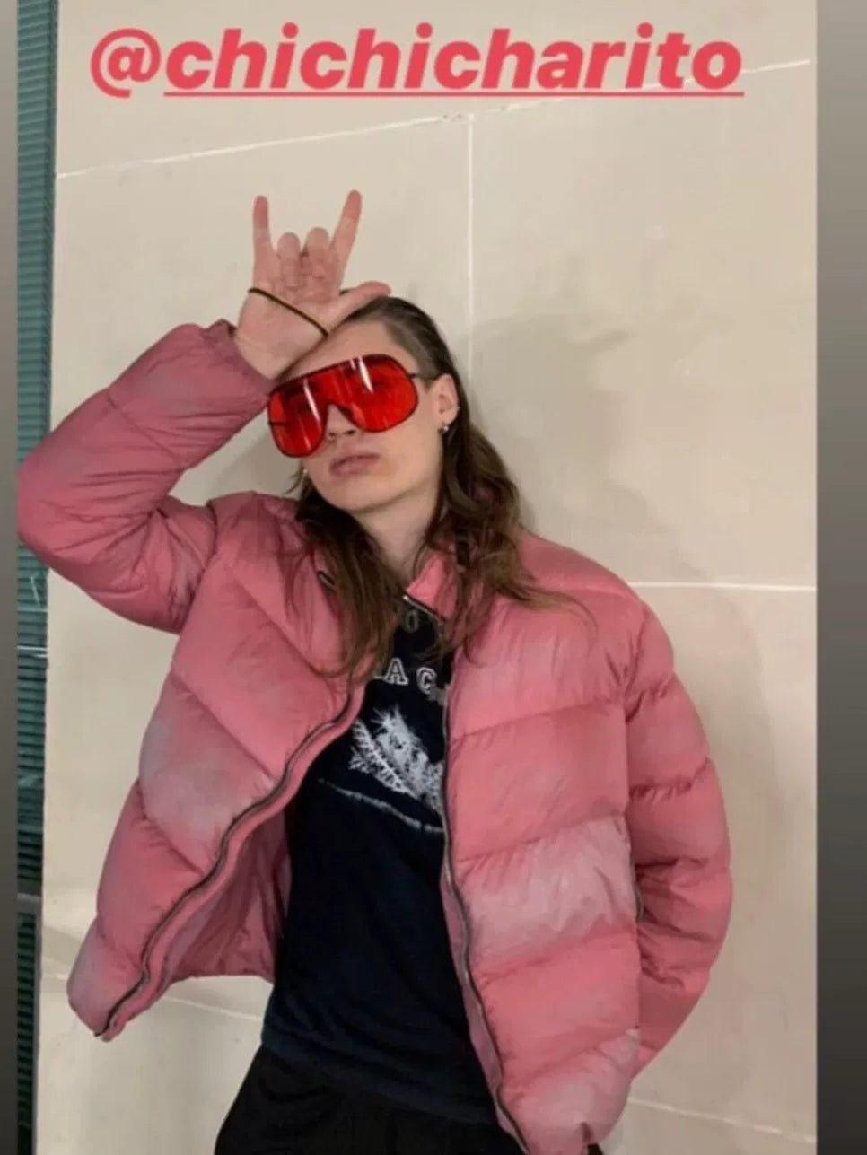 1017 Alyx 9sm FW18 Og pink Nylon Glitter Puffer Jacket