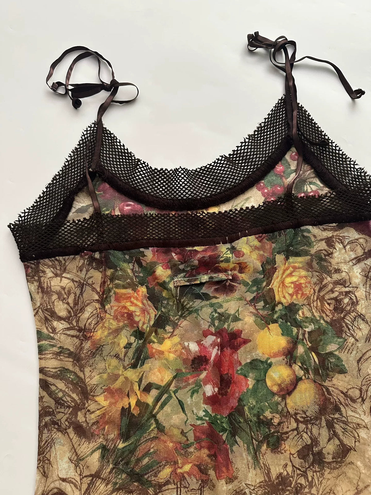 Jean Paul Gaultier 1999 Mesh Print Top