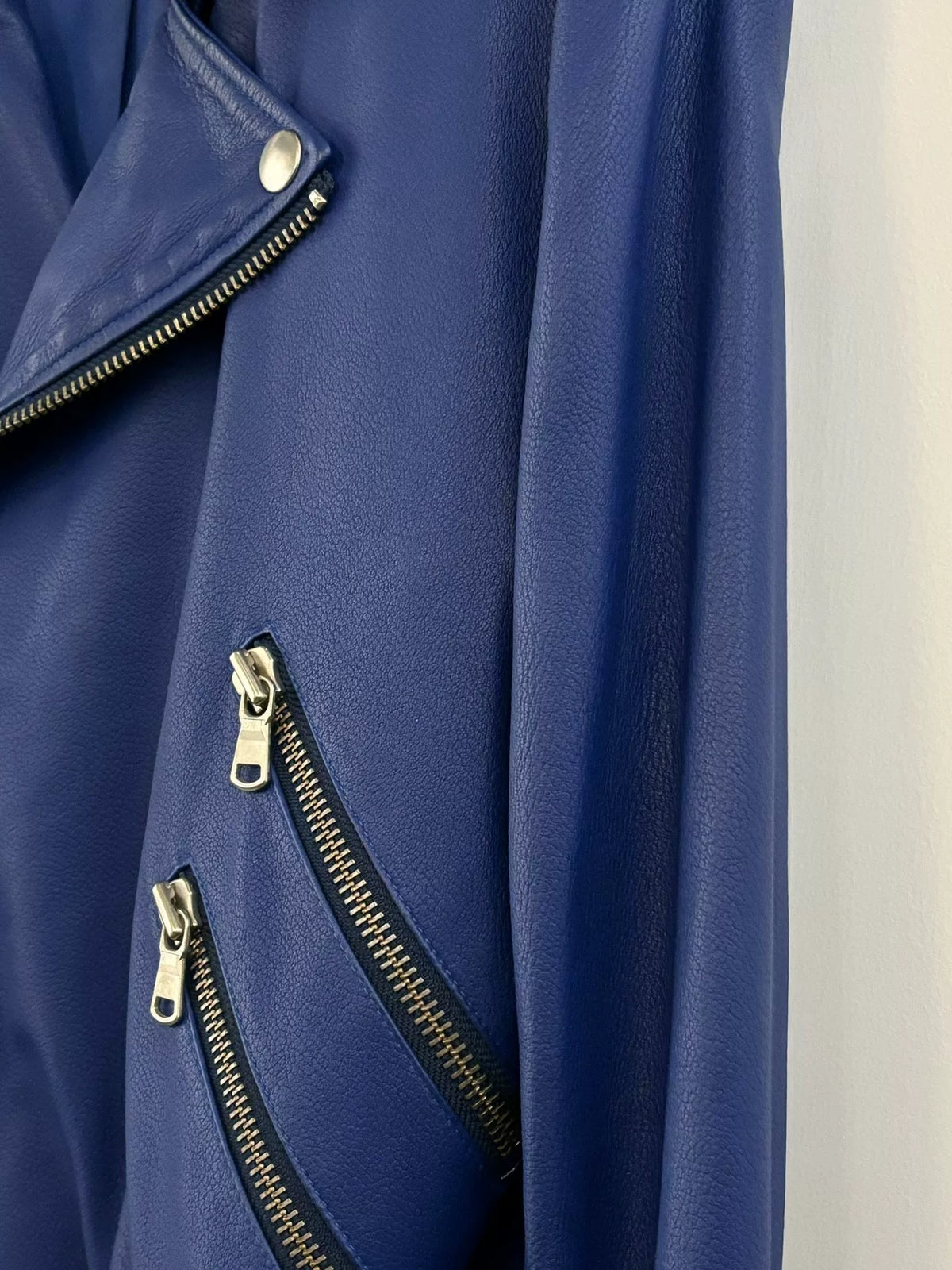 Jean Paul Gaultier | Klein Blue Biker Leather Jacket